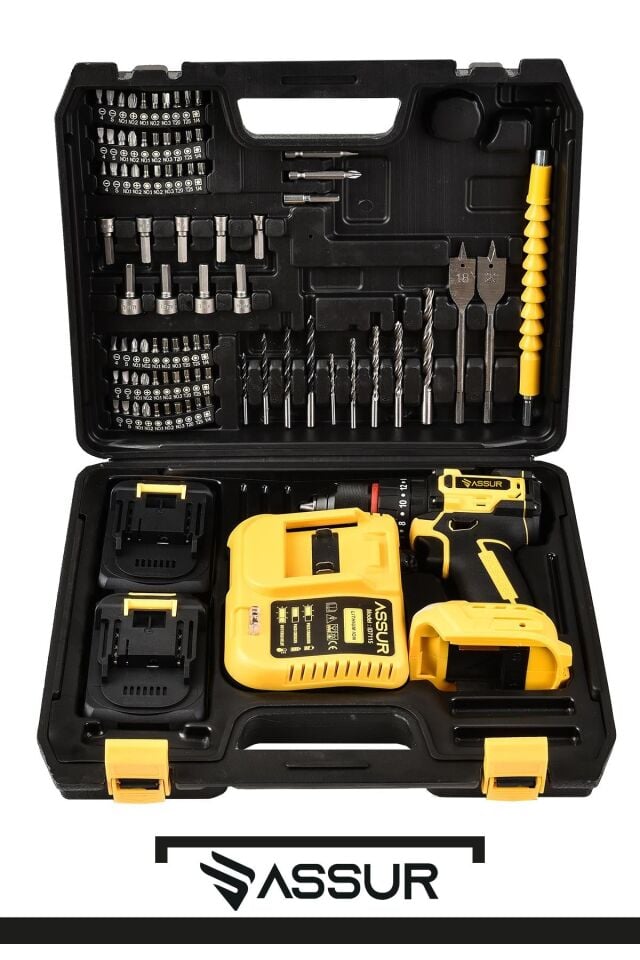 Assur 21V Çift Akülü Vidalama Darbeli Şarjlı Matkap