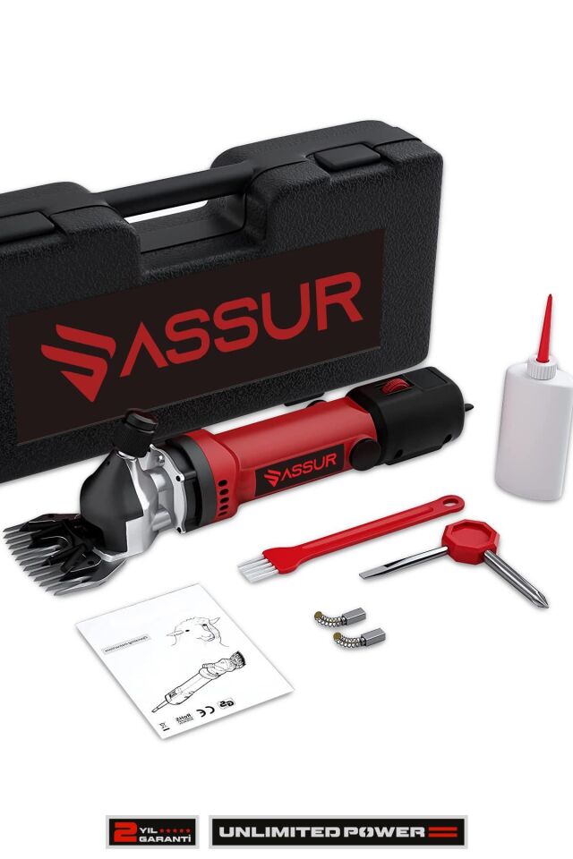 Assur 350W Kademe Ayarlı Metal Şanzıman Koyun Kırkma Makinası Soğutmalı