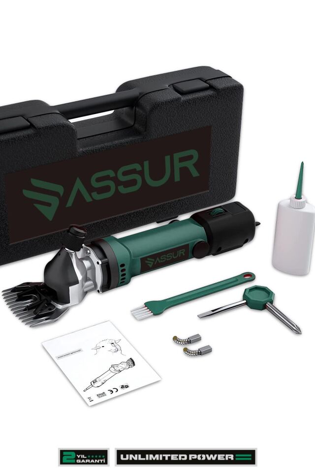 Assur 350W Kademe Ayarlı Metal Şanzıman Koyun Kırkma Makinası Soğutmalı
