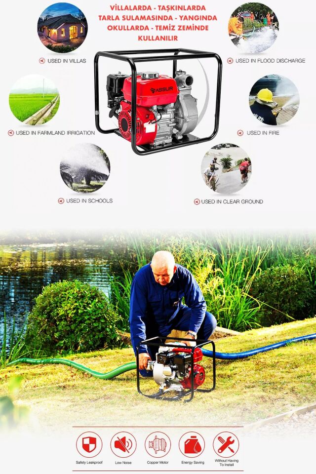 Assur Plus 2 İnç Benzinli Su Pompası Motoru