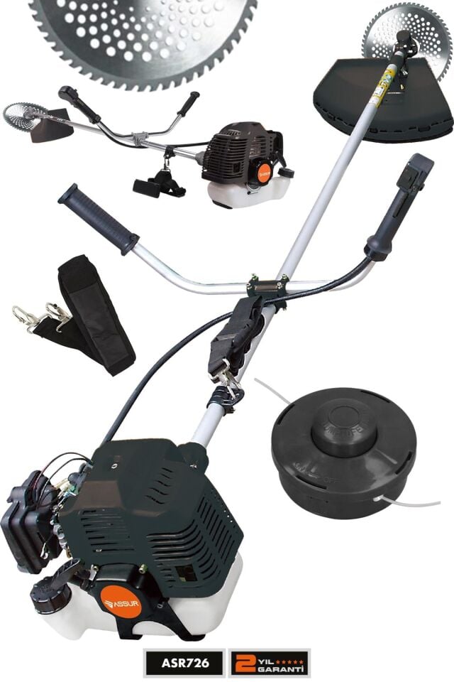 Assur Yan Tipi Benzinli Ot Çalı Çim Biçme Tırpanı