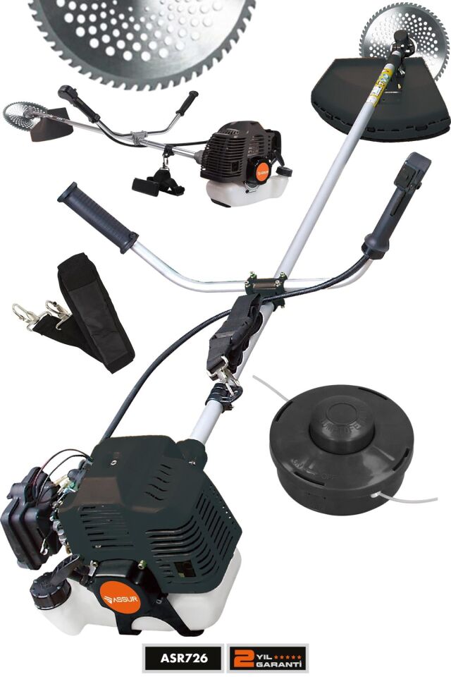 Assur Yan Tipi Benzinli Ot Çalı Çim Biçme Tırpanı