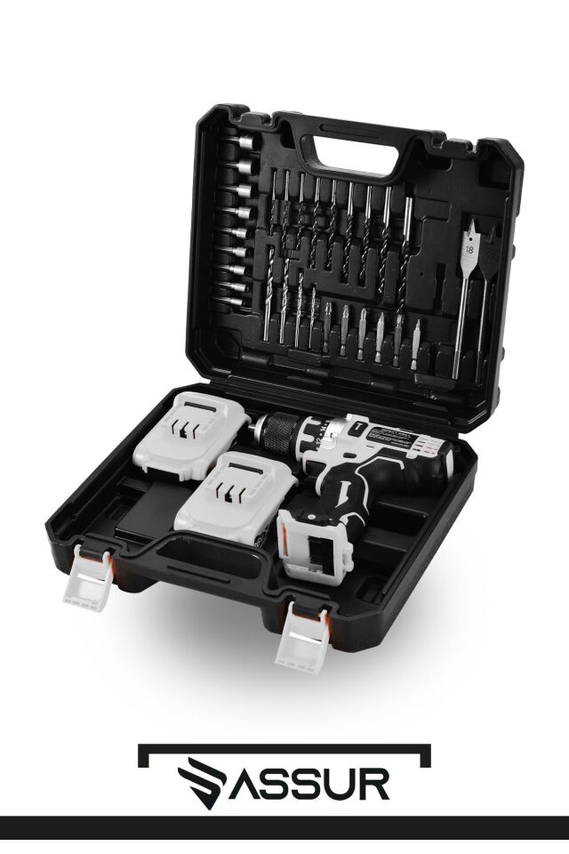 Assur 12V Şarjlı Matkap Bakır Sargılı Çift Akülü Vidalama