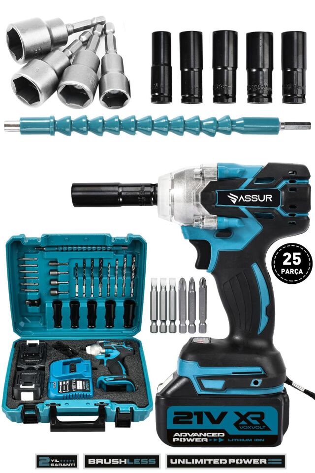 Assur 21V Çift Akü Kömürsüz Darbeli Somun Sıkma Sökme