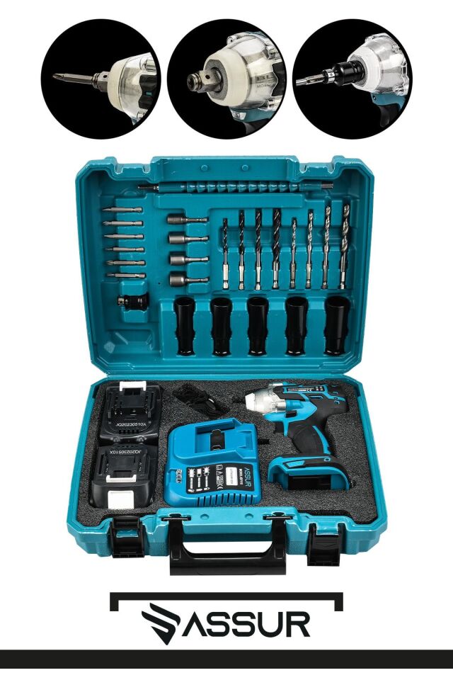 Assur 21V Çift Akü Kömürsüz Darbeli Somun Sıkma Sökme