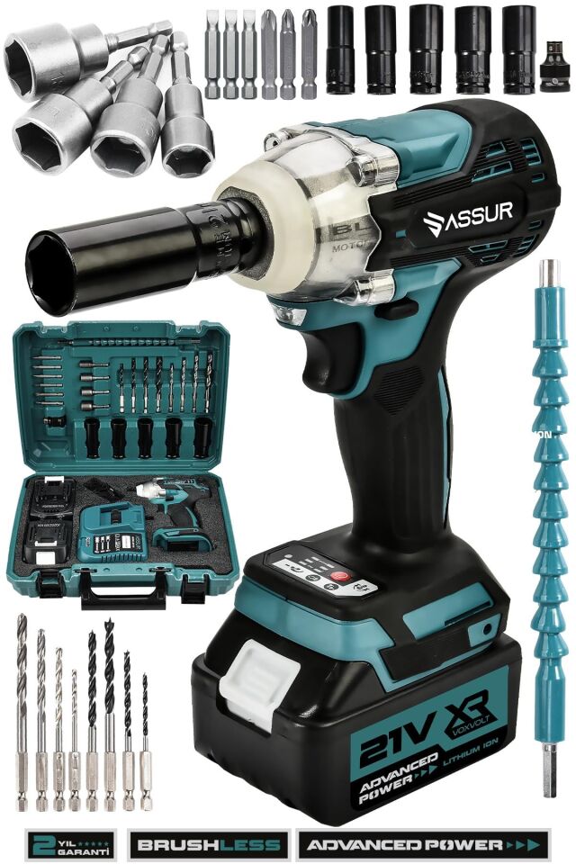 Assur 21V Çift Akü Kömürsüz Darbeli Somun Sıkma Sökme