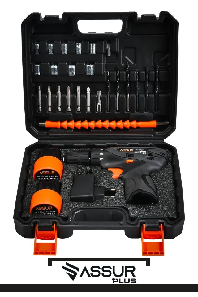 Assur 12V Çift Akü Şarjlı Matkap Akülü Vidalama