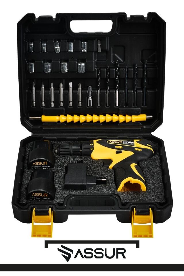 Assur 12V Çift Akü Şarjlı Matkap Akülü Vidalama