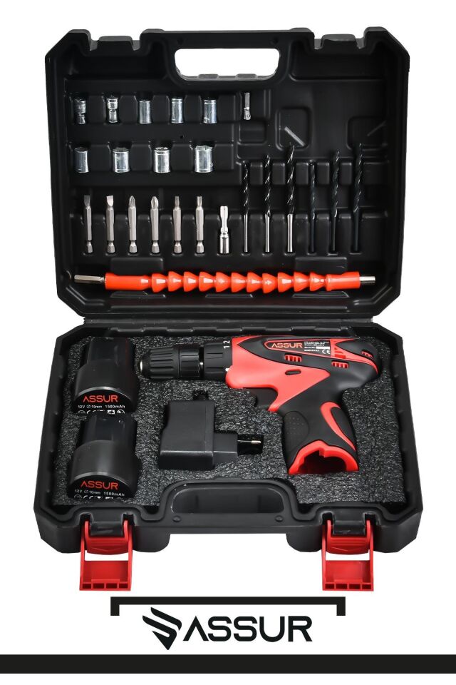 Assur 12V Çift Akülü Vidalama Şarjlı Matkap