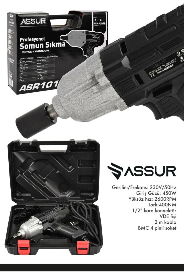 Assur Elektrikli Somun Sıkma Sökme Makinesi 450W