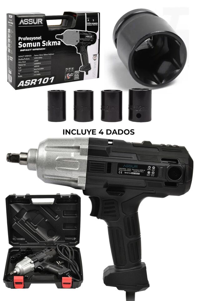 Assur Elektrikli Somun Sıkma Sökme Makinesi 450W