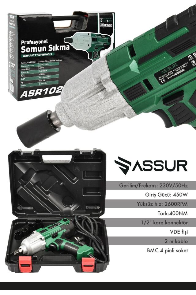 Assur Elektrikli Somun Sıkma Sökme Makinesi 450W