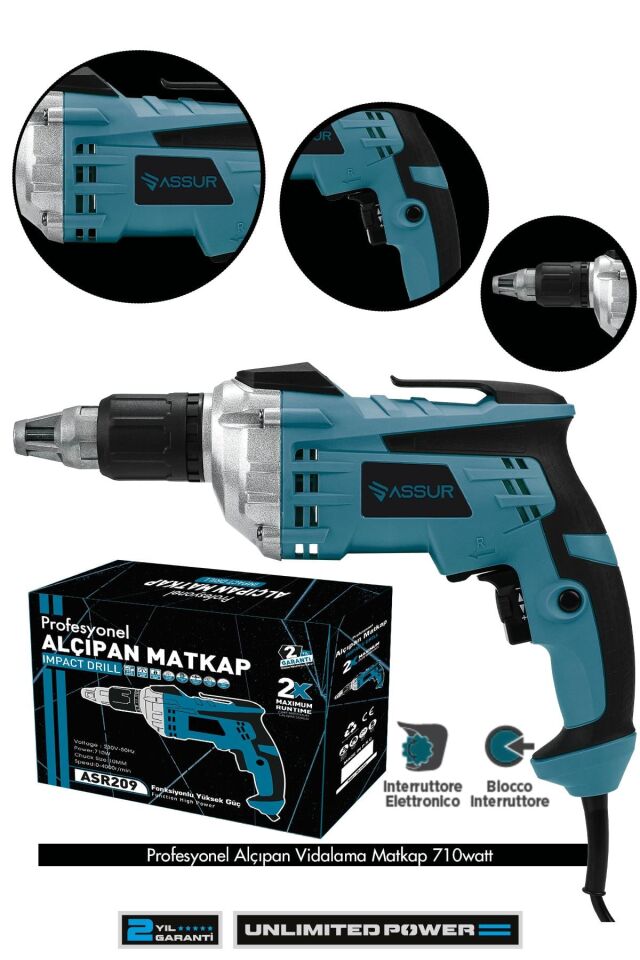 Assur Pro 710W 90N.m Alçıpan Vida Tabancası