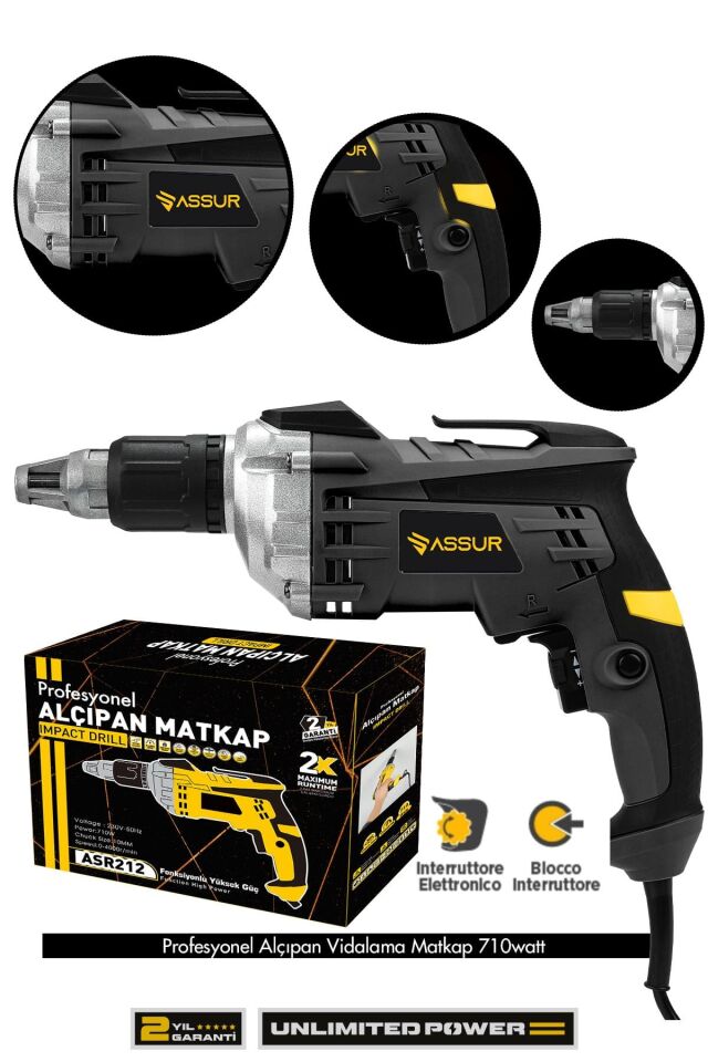 Assur 710W 90N.m Alçıpan Vida Tabancası