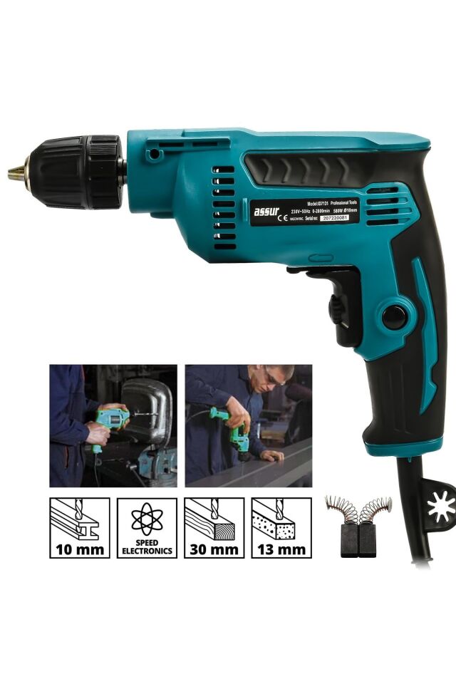 Assur 580W Metal Şanzıman 10mm Elektrikli Matkap
