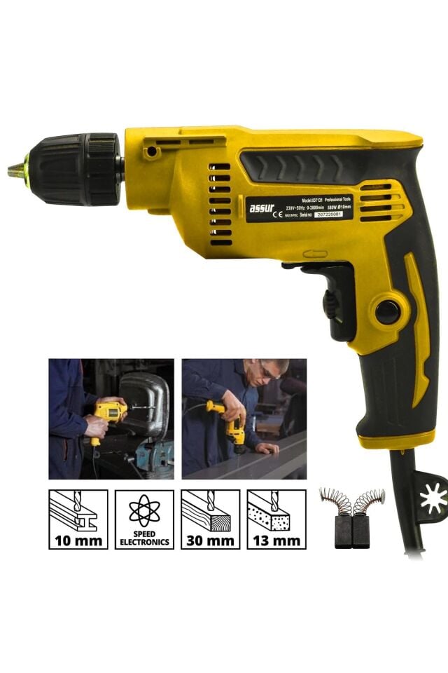 Assur 580W Metal Şanzıman 10mm Elektrikli Matkap
