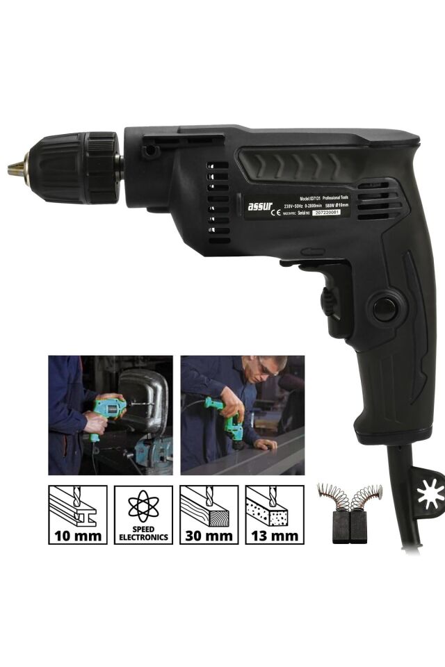 Assur 580W Metal Şanzıman 10mm Elektrikli Matkap