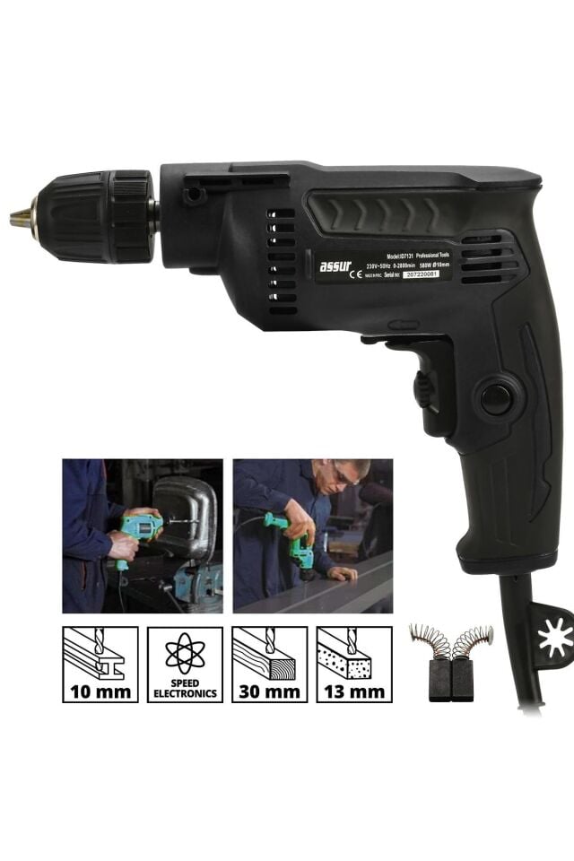 Assur 580W Metal Şanzıman 10mm Elektrikli Matkap