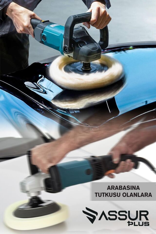 Assur 1200W Polisaj Makinesi Devir Ayarlı 6 Kademeli 180mm Pasta Cila