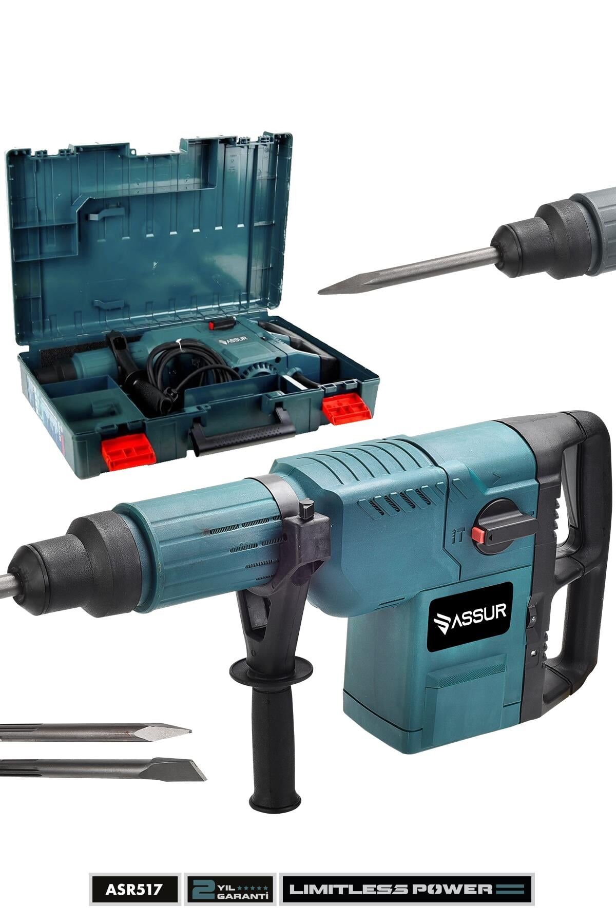 Assur Profesyonel 1500W 11 Kg 3 Fonksiyonlu Kırıcı Delici Hilti