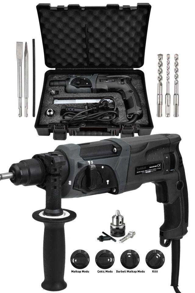 Assur 850W Darbeli Metal Şanzıman Kırıcı Delici Hilti Matkap