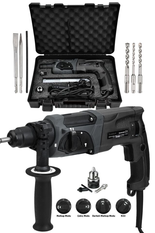 Assur 850W Darbeli Metal Şanzıman Kırıcı Delici Hilti Matkap