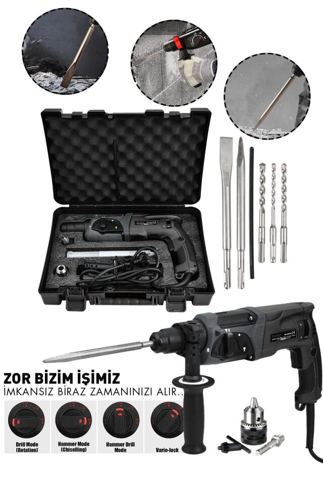 Assur 850W Darbeli Metal Şanzıman Kırıcı Delici Hilti Matkap