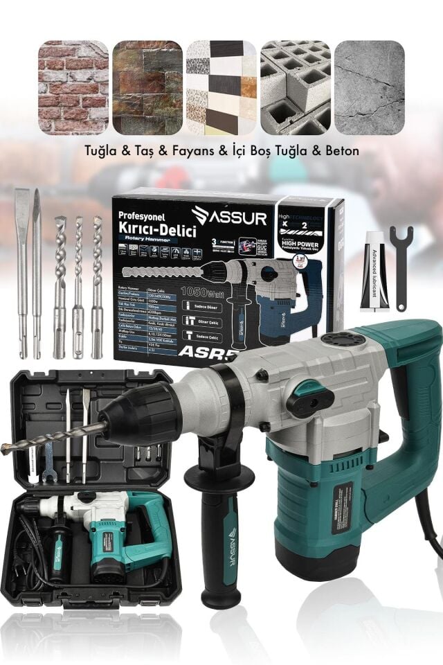 Assur 1050W Profesyonel 28mm Kırıcı Delici Hilti Darbeli Hilti