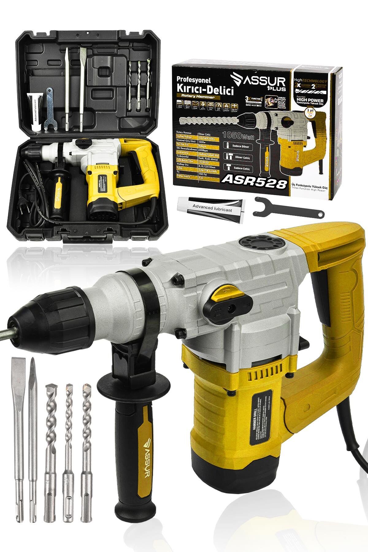 Assur 1050W Profesyonel 28mm Kırıcı Delici Hilti Darbeli Matkap
