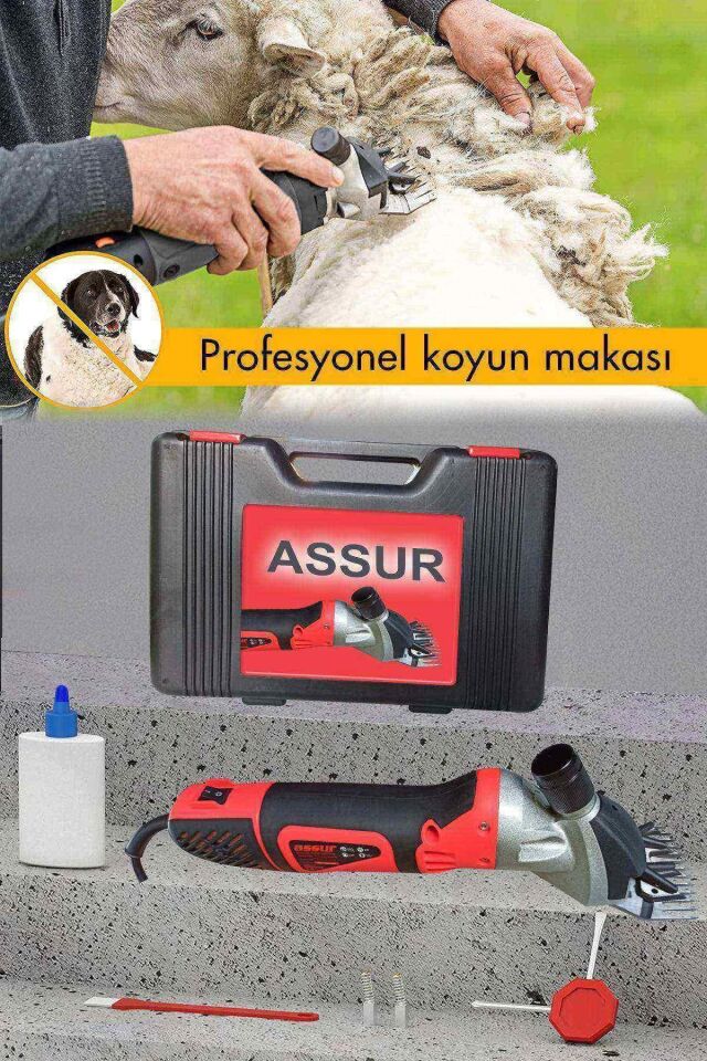 Assur 500W 6 Kademe Ayarlı Metal Şanzıman Koyun Kırkma Makinası
