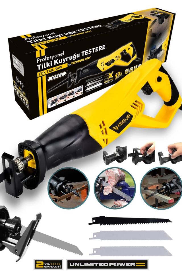 Assur 900W Bakır Sargılı Tilki Kuyruğu Testere Makinesi