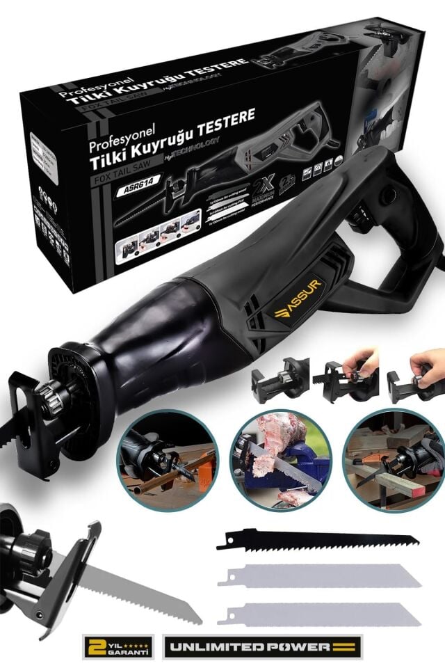 Assur 900W Bakır Sargılı Tilki Kuyruğu Testere Makinesi