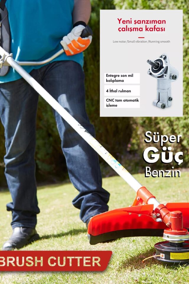 Assur Sırt Tipi Benzinli Motorlu Ot Çalı Çim Biçme Tırpanı + Canavar Başlık