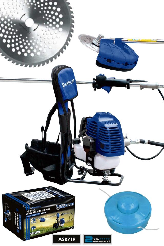 Assur Sırt Tipi Benzinli Motorlu Ot Çalı Çim Biçme Tırpanı