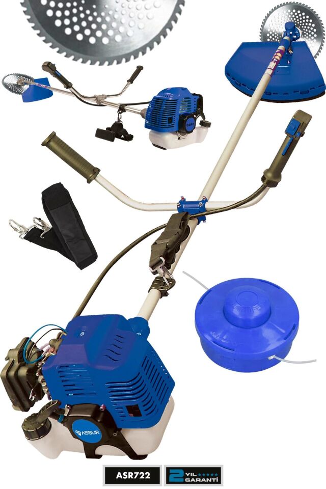 Assur Yan Tipi Benzinli Ot Çalı Çim Biçme Tırpanı