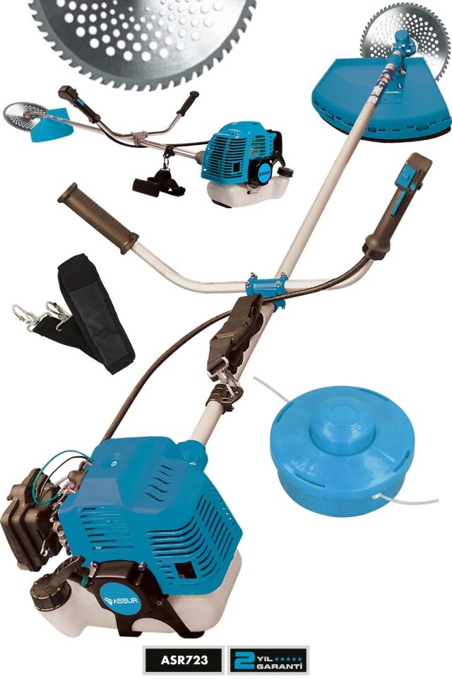 Assur Yan Tipi Benzinli Ot Çalı Çim Biçme Tırpanı