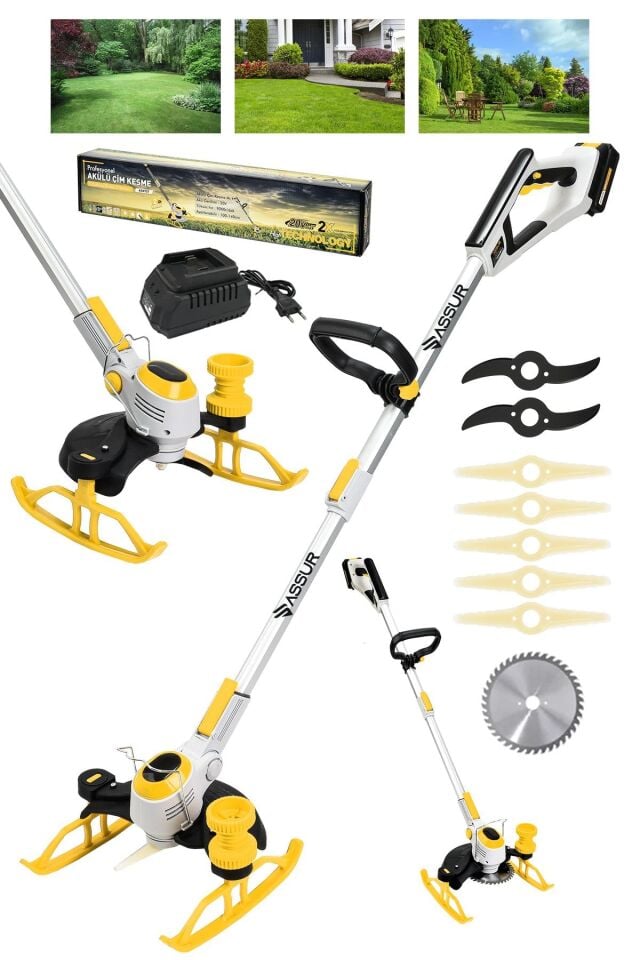 Assur Dijital Ekran Ot Çalı Çim Biçme Şarjlı Tırpan 9000r/min