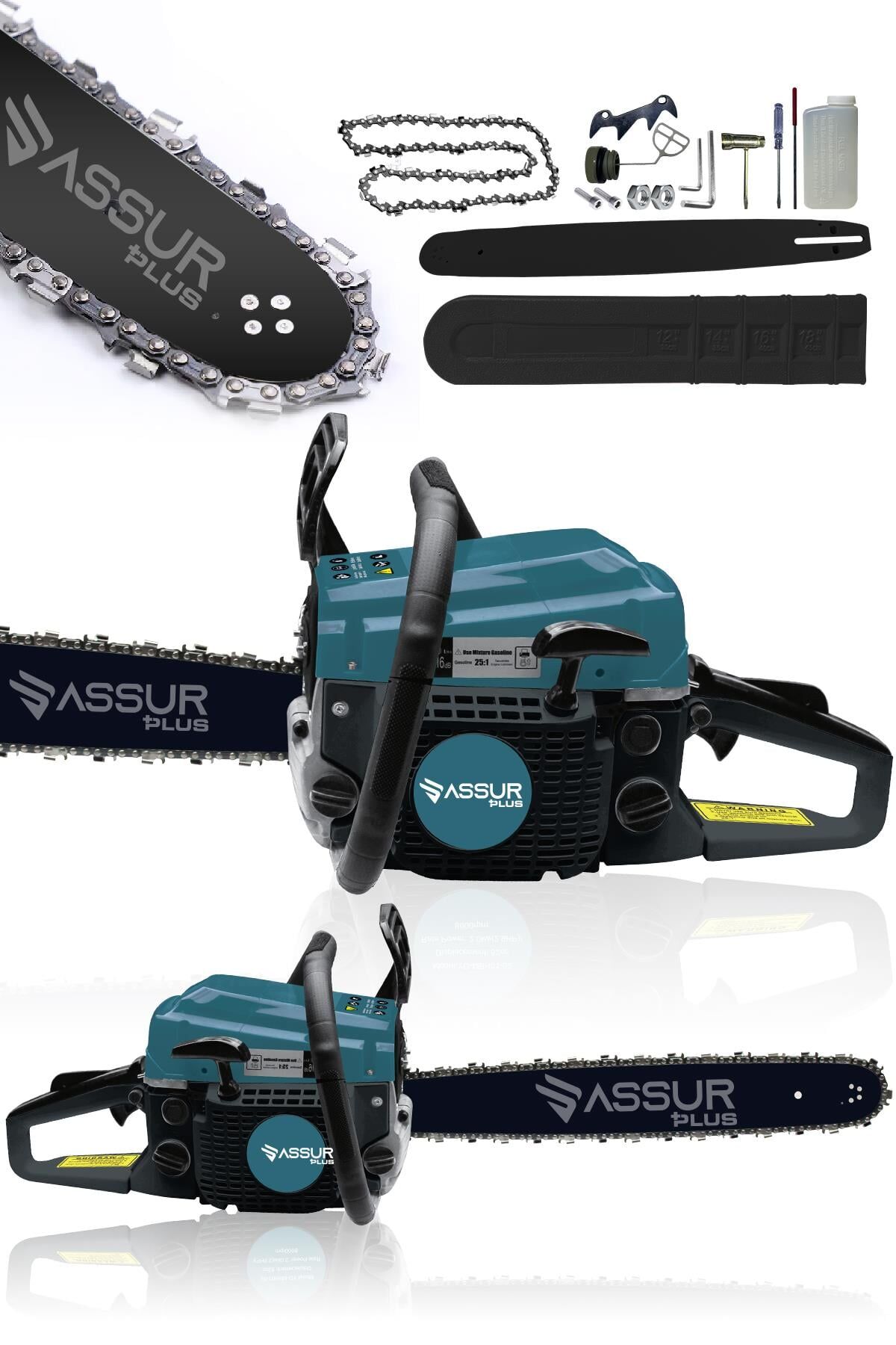 Assur 52 Cc Benzinli Ağaç Odun Dal Kesme 45 Cm Testere