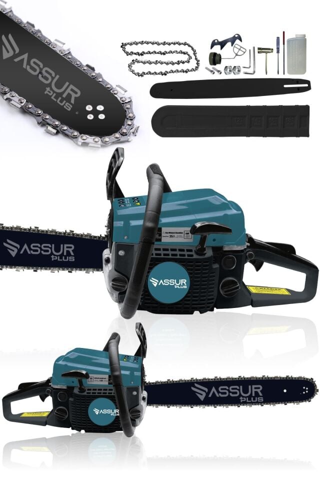 Assur 52 Cc Benzinli Ağaç Odun Dal Kesme 45 Cm Testere