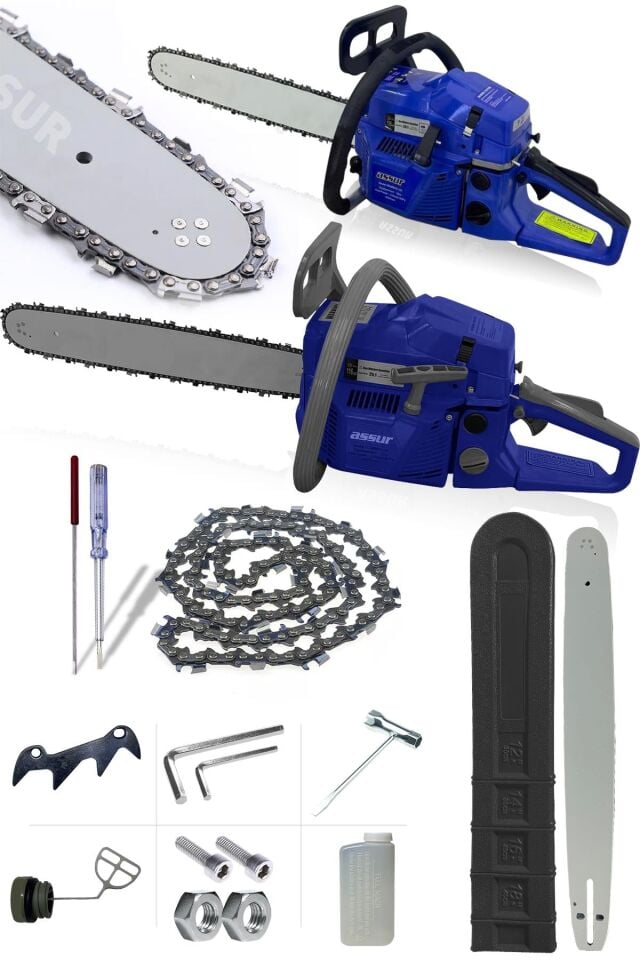 Assur 52 Cc Benzinli Ağaç Odun Dal Kesme 45 Cm Testere