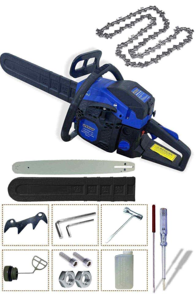 Assur 52 Cc Benzinli Ağaç Odun Dal Kesme 45 Cm Testere