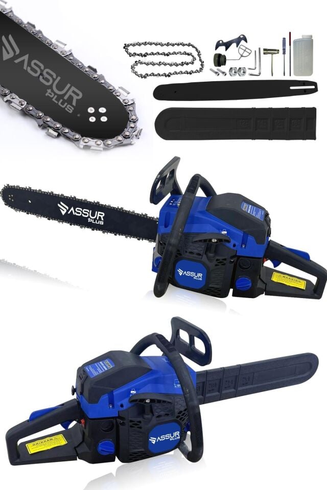 Assur 52 Cc Benzinli Ağaç Odun Dal Kesme 45 Cm Testere