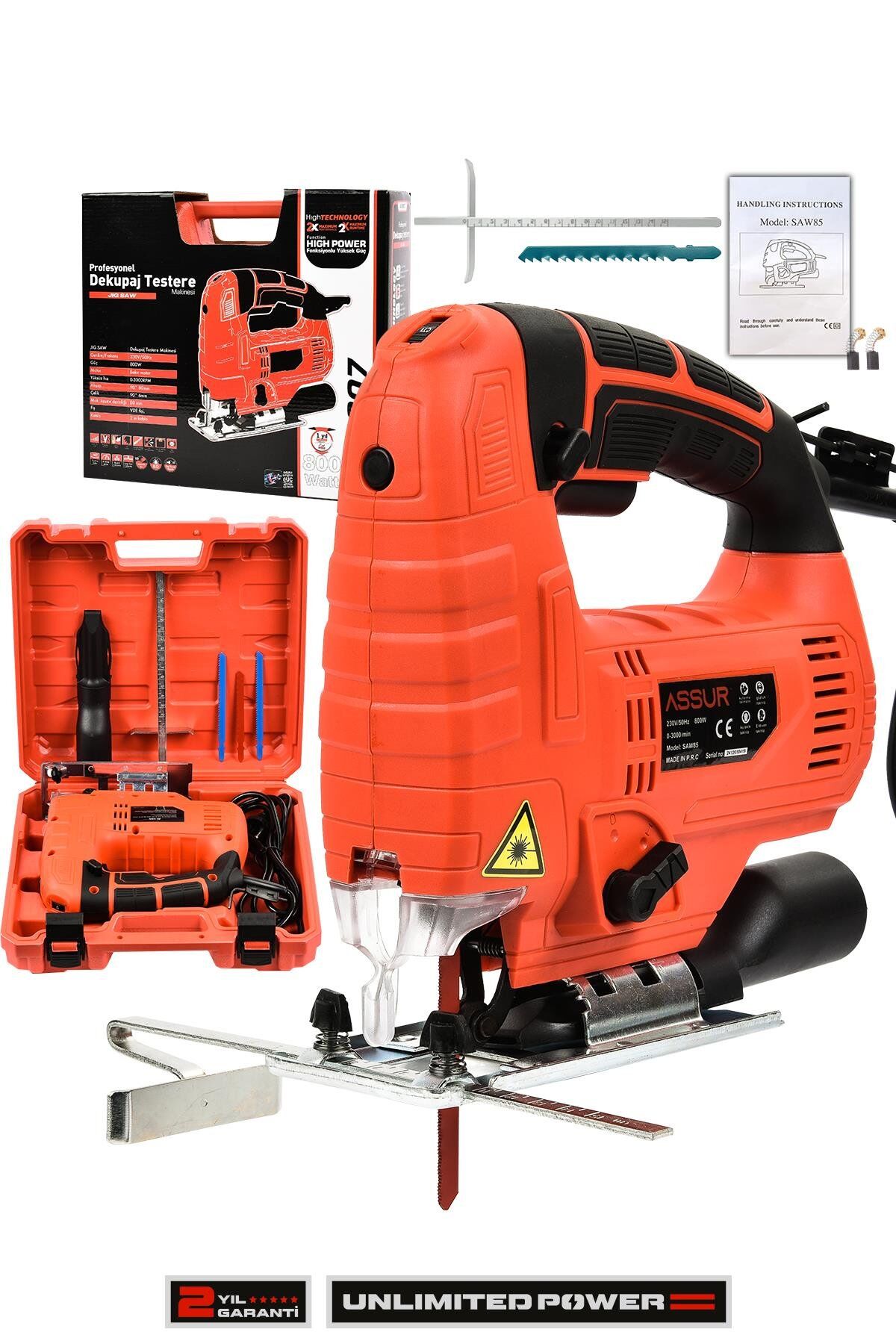 Assur 800 W Devir Ayarlı Dekupaj Testere Makinası