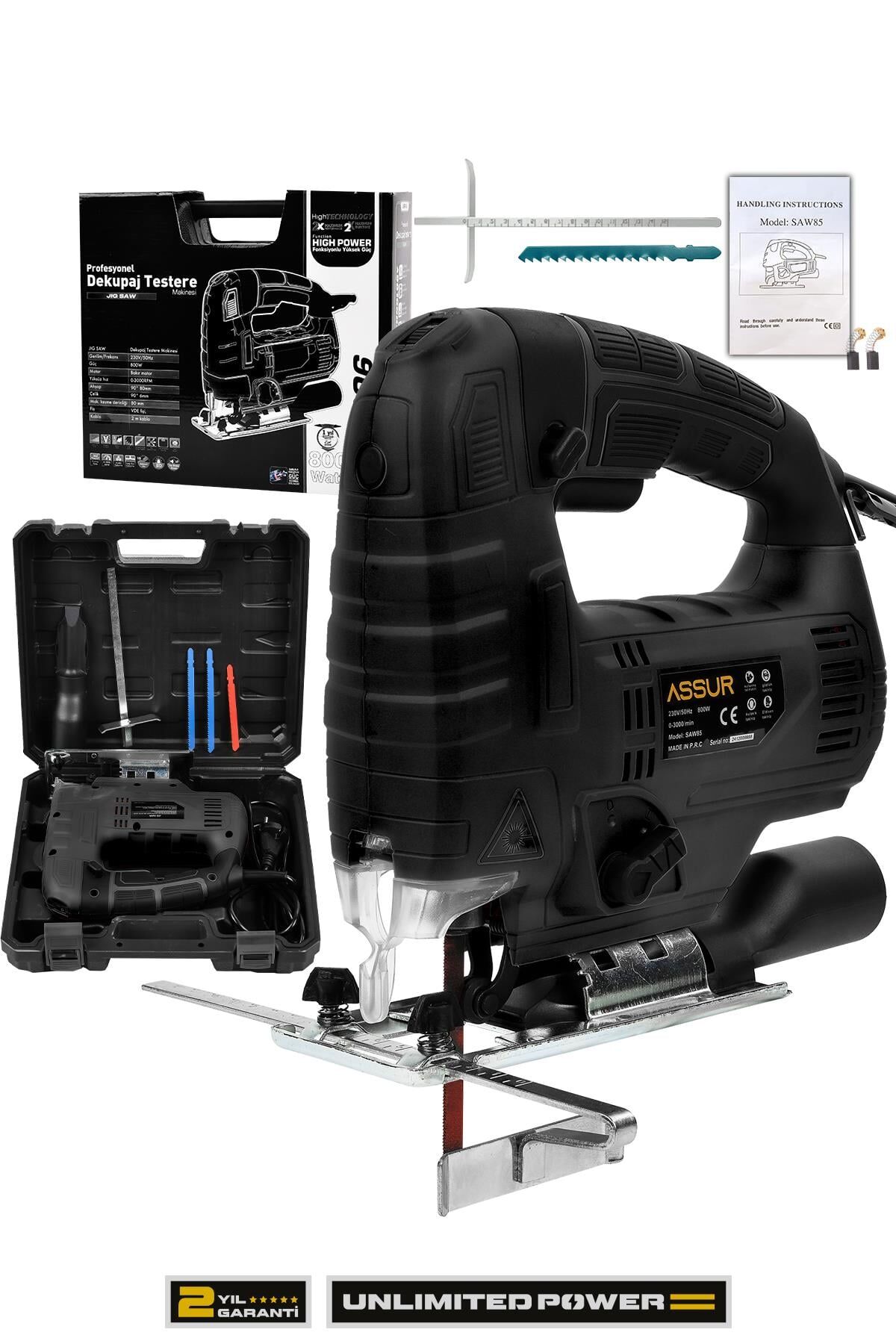 Assur 800 W Devir Ayarlı Dekupaj Testere Makinası