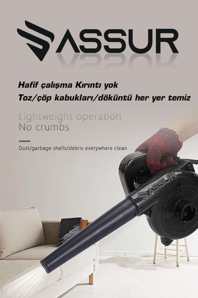 Assur 450W Elektrikli Hava Üfleme Emme Körüğü Kompresör