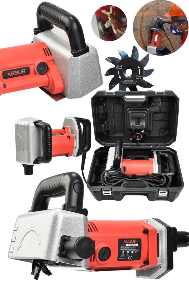 Assur 2000 W Kanal Açma Makinası Ağır Şantiye Seri Kullanım Turbo Motor