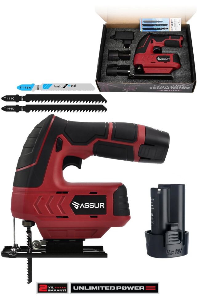 Assur Plus 12 V Çift Akülü Şarjlı Dekupaj Testere Makinesi