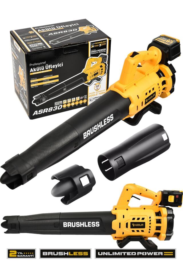 Assur Profesyonel 21 V Çift Akülü Turbo Motor 2800 Rpm Yaprak Hava Üfleme Makinesi