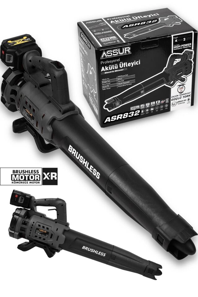 Assur Profesyonel 21 V Çift Akülü Turbo Motor 2800 Rpm Yaprak Hava Üfleme Makinesi