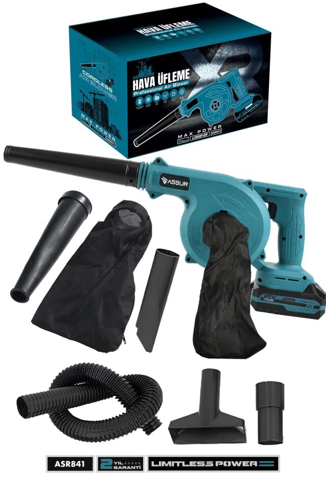 Assur Profesyonel 21v Çift Akülü Kompresör Şarjlı Hava Üfleme Makinesi